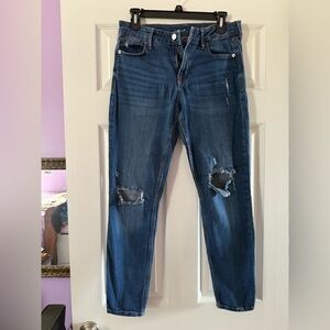Distressed Blue Jeans